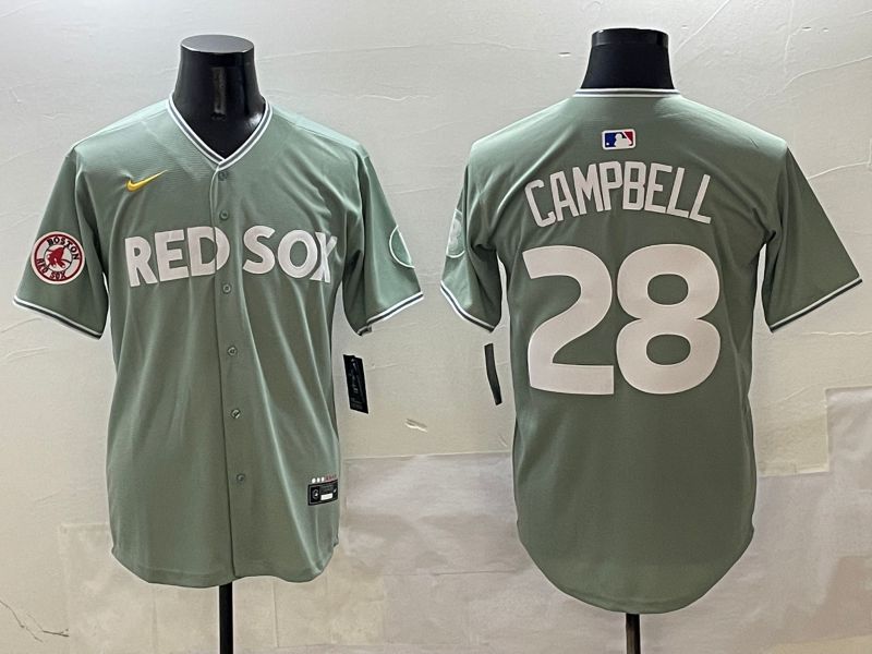 Men Boston Red Sox 28 Campbell Green Joint Name Nike 2025 MLB Jersey style 4255